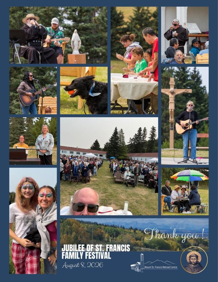 Thank-you photo collage from the Jubilee of St. Francis family festival