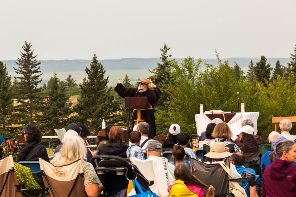 Outdoor Mass at the jubilee family festival at Mount St. Francis, August 8, 2026