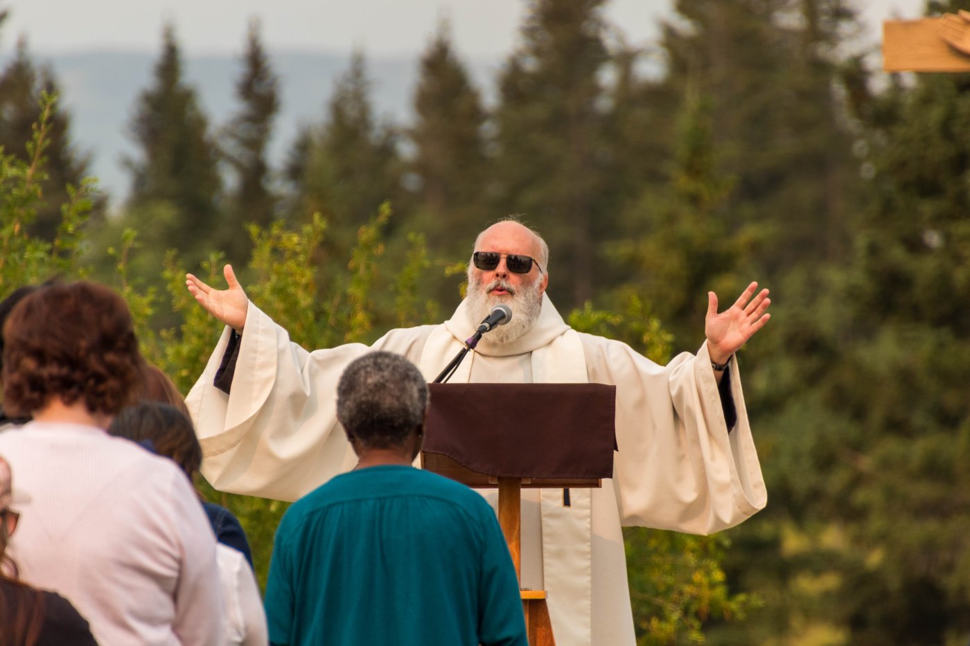 Guylain Prince presides at the outdoor jubilee Mass in Cochrane