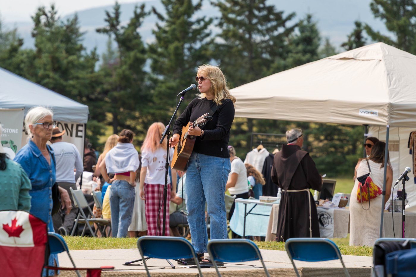 An outdoor concert at the Mount St. Francis family festival