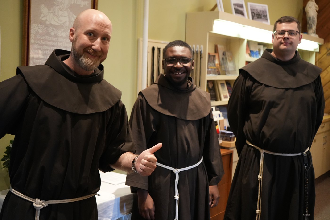 Brothers Brandon, Vincent and Francis at the friars’ annual retreat