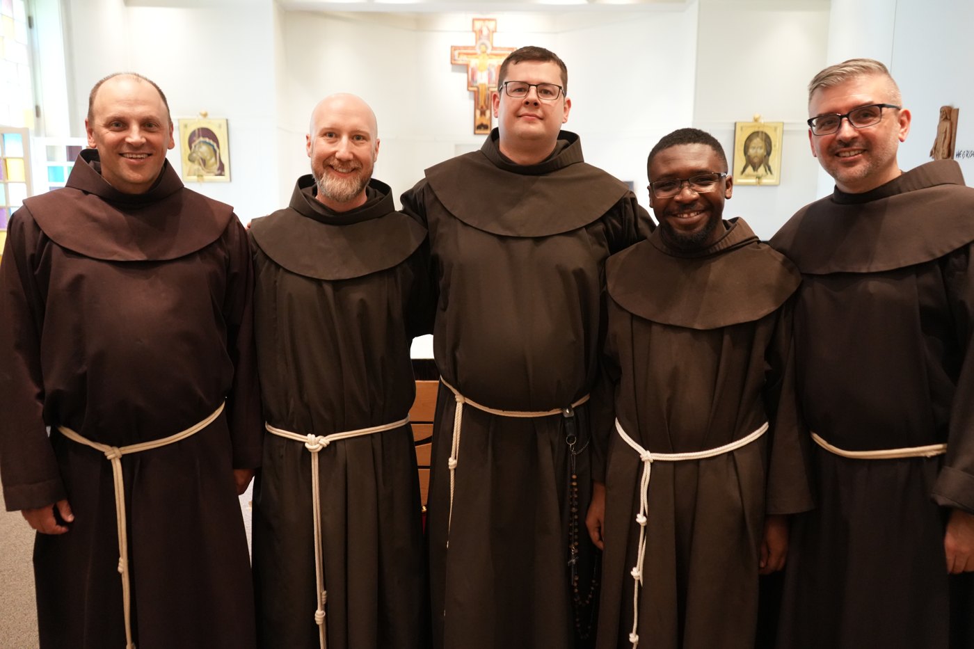 Franciscan brothers together during the annual retreat